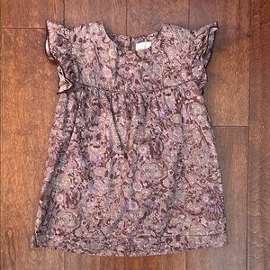 Peek Little Peanut Purple Floral Dress, 100% Cotton , Size XL (18-24 Months)